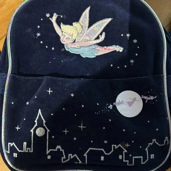 Disney store tinkerbell  velvet backpack - Picture 2 of 4